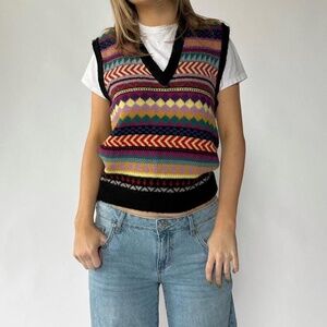 Vintage Vest Abstract 80's Cheryl Tiegs Small